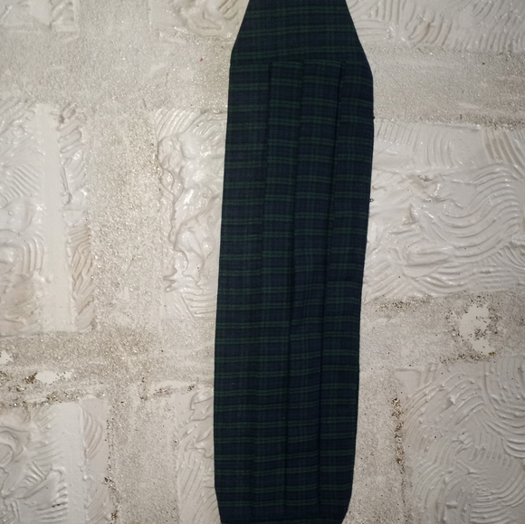 Blk/Nvy/Grn Cotton Cumberbund n Matching Bowtie. - Picture 2 of 4